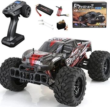 Радиоуправляемая машинка HOSHI RAPTOR II N518 1:8 Brushless 4WD до 100+ км/ч, RC Monster Truck на пульте управления, 3670 2500KV, Li-Po 3S 4000 mAh, RTR