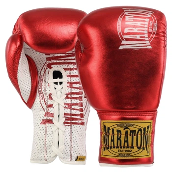 Перчатки боксерские кожаные MARATON BO-0287 красный, размер 14 oz
