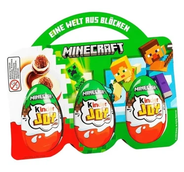 Шоколадные яйца Kinder Joy Minecraft набор 3 шт по 20 г