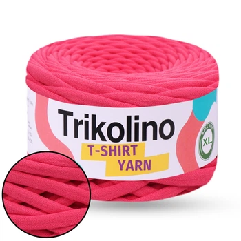 Трикотажная пряжа Trikolino 7-9mm XL, Малина, 120м, для вязания корзин, ковриков, сумок, косметичек, Триколино