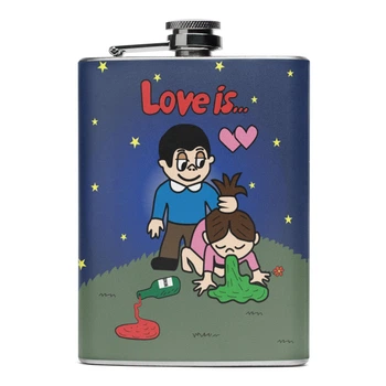 Фляга NU SHO “Love is” нержавеющая сталь 200 мл
