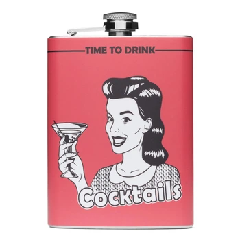 Фляга NU SHO “Cocktails” нержавеющая сталь 200 мл