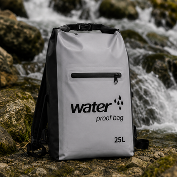 Герморюкзак водонепроницаемый 25 л герметичный Water Proof Bag TY-7563 цвет серый-черный