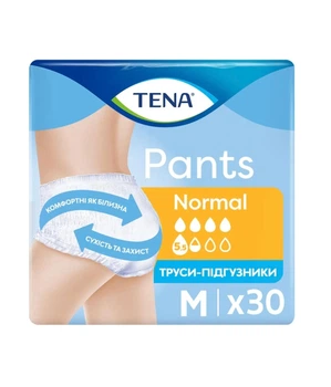 Підгузки трусики для дорослих Tena Pants Normal М 30 шт ( 80-110см) 5,5крапель