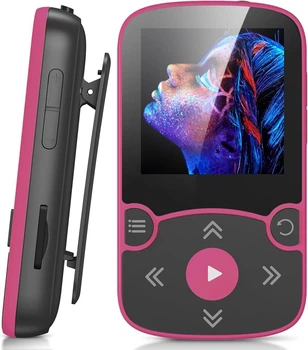MP3 плеер AGPTEK 64GB с Bluetooth 5.3, клипсой и FM радио