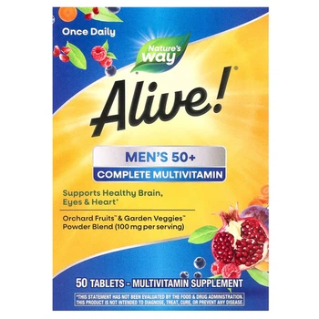 Мультивитамины Nature's Way Alive! Men's 50+ Complete Multivitamin 50 таблеток