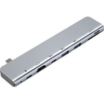 Док-станция Youlianxing Type-C 7 в 1 с HDMI 4K, USB, SD и TF