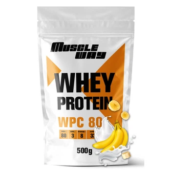 Протеин сывороточный MuscleWay WPC 80 концентрат белка для роста мышц 500 г Банан (21-137-WPro-80-b-500gr)