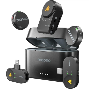 Микрофонная радиосистема Maono Wave T5 Combo 2TX + RX + RX/Lightning + RX/USB-C Black (WM650A) [170468]