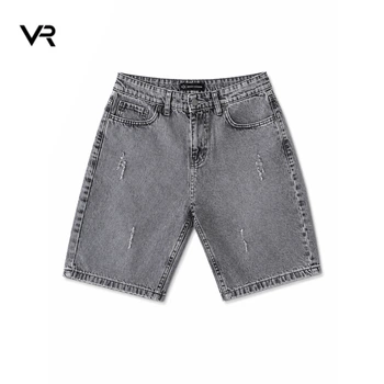 Мужские джинсовые шорты A|X Armani Exchange М серые прямого кроя с декоративными потертостями