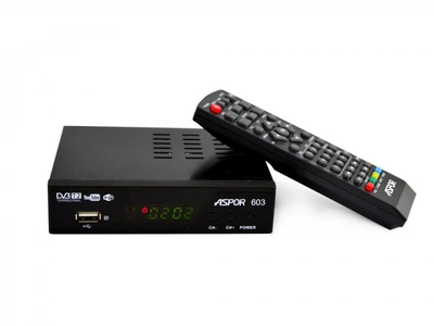 ТВ-тюнер Aspor A603 (DVB-T2) Цифровий телевізійний приймач - чорний