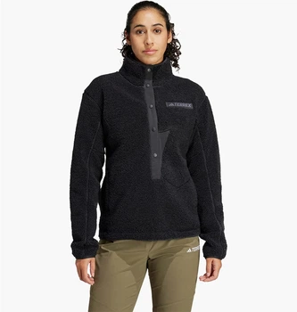 Жіноча флісова кофта Terrex Xploric High Pile Fleece Pullover Sweatshirt Black IW0225 чорного кольору трекінгова тепла Розмір M