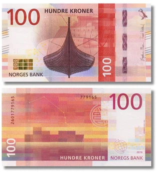 Банкнота 100 крон Норвегія 2016 рік UNC