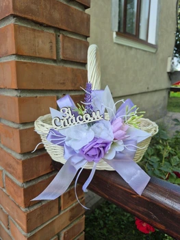Корзина из лозы на Спаса, корзина для первенства фруктов, корзина с лавандовым декором