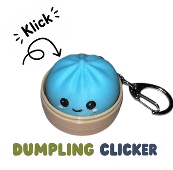 Брелок антистресс «Пельмешка Clicker», голубой