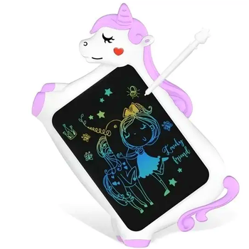 Графический планшет для детей Writing Tablet Unicorn 10 дюймов фиолетовый для рисования и творчества с функцией блокировки экрана