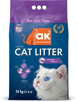 Наповнювач бентонітовий AK Cat COMPACT CAT LITTER грудкувальний Лаванда, 10 кг
