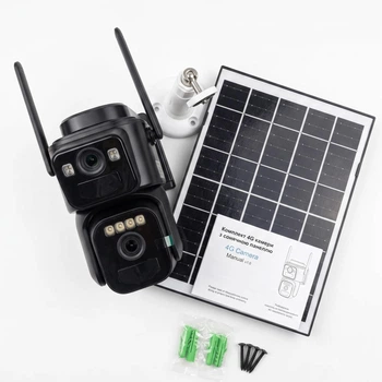 Уличная беспроводная камера видеонаблюдения 2 PIR IP Wifi с солнечной панелью, OKAM-PRO