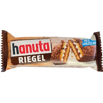 Вафельний батончик Ferrero Hanuta Riegel з кремом із фундука та молока 34.5 г (8000500331774)