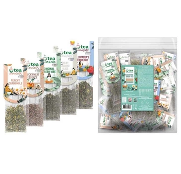 Набор чая Tea Moments Assorted Green tea Ассорти Зеленого чая 50 кадди-пакет 5 вкусов по 10 шт