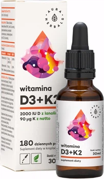 Вітамін D3 Aura Herbals 2000 K2 Mk7 30 мл (AH320)