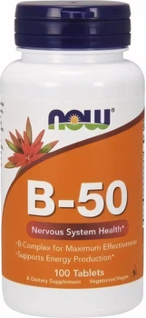 Suplement diety Now Foods B-50 Kompleks witamin z grupy B 100 tabletek (733739004260)