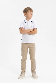 Тенниска поло ST с коротким рукавом Fashion Cuff для мальчика 6-7 лет, рост 122см. Белая