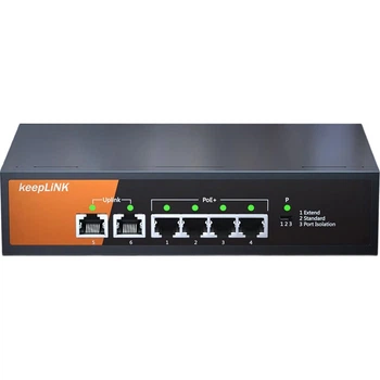 Коммутатор KeepLINK KP-9000 6 портов (4 PoE), интеллектуальный, для видеонаблюдения