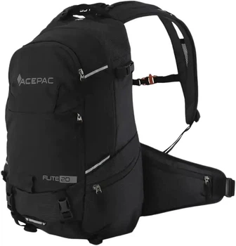 Рюкзак Acepac Flite 20 Black для велопоездок городской с вентиляцией, рейнкавером и органайзером