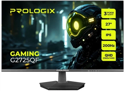 Монітор Prologix Gaming 27" G2725QF IPS Black; 2560х1440, 200Гц, 1 мс, DP, HDMI