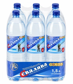 Упаковка минеральной газированной воды «Свалява» 1,5 л ПЭТ × 6 бутылок (4820000195447) (0125)