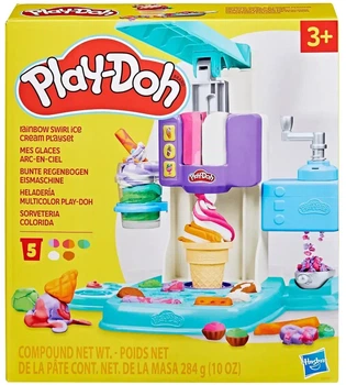 Набор для лепки Радужный вихрь мороженого Play-Doh Hasbro (G0028) — Пластилин Радужное мороженое