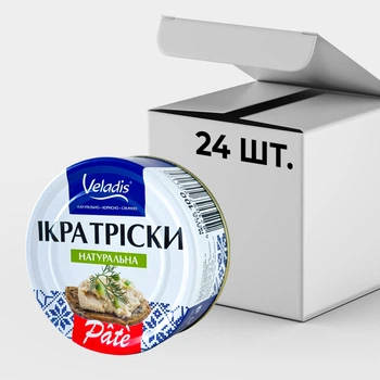 Ікра тріски натуральна Pate ТМ Veladis, 100 г - ящик 24 шт.
