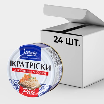Ікра тріски з копченим лососем Pate ТМ Veladis, 100 г - ящик 24 шт.