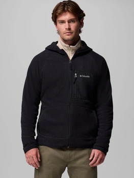 Bluza męska rozpinana streetwear polarowa Columbia Fast Trek Overlay Hooded Full Zip 2135701010 S Czarna (198711288999)