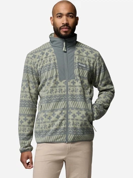 Толстовка на флисе, на молнии мужская Columbia Sequoia Grove II FZ Printed Fleece 2174071348 S Зеленая (199141361252)