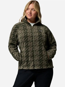 Толстовка на блискавці утеплена без капюшна жіноча Columbia Benton Springs Printed Full Zip 2021771397 XS Оливкова (199141705698)