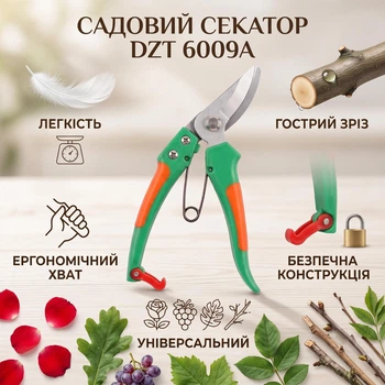 Садовий секатор DZT 6009A універсальний / Багатофункціональні ножиці-секатор для зелених насаджень