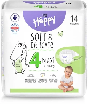 Подгузники детские Bella Baby Happy (4) Maxi 8 -14 кг, 14 шт