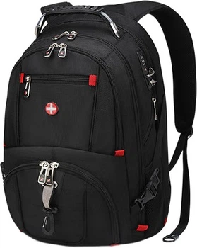 Рюкзак CROSSGEAR для швейцарских военных ножей для мужчин, сумка для ноутбука 17,3 дюйма, вместительный рюкзак для деловых поездок и активного отдыха.