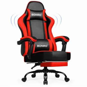 Крісло офісне з підставкою для ніг Bonro B-059 червоне