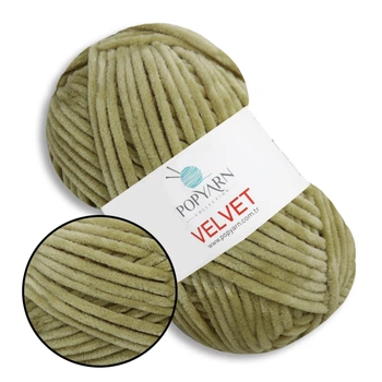Пряжа плюшевая Popyarn Velvet (Попярн Вельвет) №018 Беж - 100% полиэстер, 100 г / 120 м, для пледов, игрушек, вязания спицами и крючком