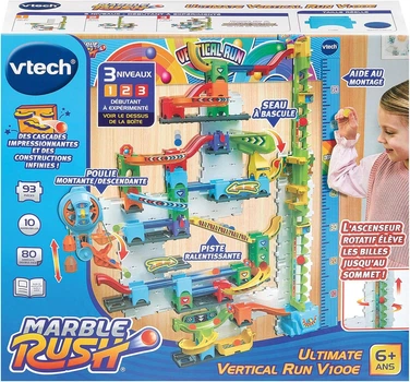 Розвиваючий конструктор лабіринт VTech Marble Rush Ultimate Vertical Run V100E 93 деталі 10 кульок від 4 років (SKU-325)