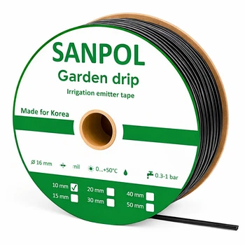 Лента эмиттерная Sanpol Garden Drip, 8 mil, 30см, 1,38 л/час (бухта 1000)