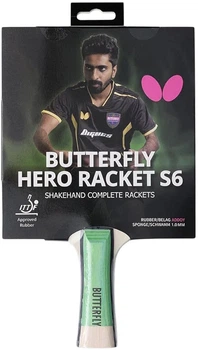 Ракетка для настольного тенниса Butterfly HERO Racket S6 Sathiyan Gnanasekaran (6251760002) (932289)