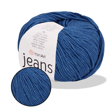 YarnArt Jeans, Джинс №17 - пряжа нитки для в'язання спицями та гачком (іграшки, одяг), 55% бавовна, 45% акрил, 50 г / 160 м, напівбавовна Ярнарт джинс