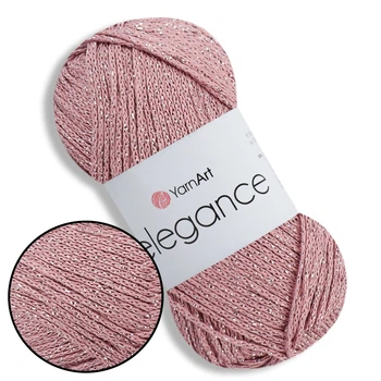 Пряжа YarnArt Elegance Фрез №110, хлопчатобумажная пряжа 50 г 130м с люрексом ЯрнАрт Элеганс