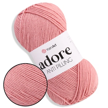 Пряжа акриловая YarnArt Adore (ЯрнАрт Адор) №365 Пыльная роза - антипиллинг, 100 г / 280 м, для одежды, пледов, игрушек, вязания спицами и крючком
