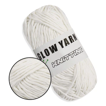 Светящаяся в темноте флуоресцентная пряжа, белая, Glow Yarn, 100% полиэстер, нить для вязания и амигуруми