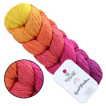 ReTwisst Braid Rainbow, №10 - трикотажный шнурок, косичка секционного окрашивания 250 г / 250 м, для сумок, рюкзаков и аксессуаров